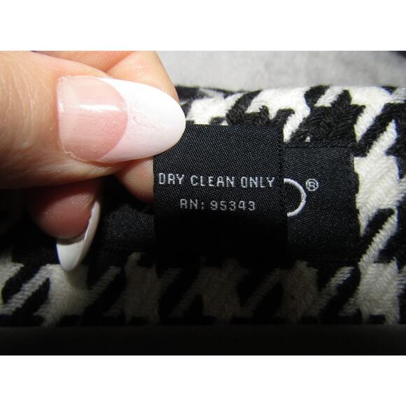 Ashro Houndstooth Peplum Jacket Women’s 26W Black White Embroidered Swing Coat - Picture 6 of 10